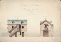 Propriété de M. de Monclin, projet de construction d'un chalet : plan en élévation des façades dressé par l'architecte Victor Delefortrie