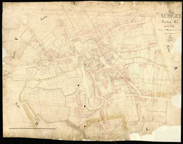 Plan du cadastre napoléonien - Albert : Ville (La), G