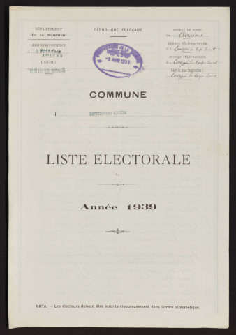 Liste électorale : Bettencourt-Rivière