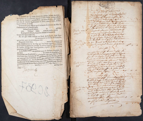 Centième denier du bureau de Conty pour la période du 5 décembre 1725 au 1er avril 1727