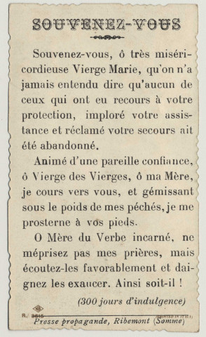 L'annonciation. Presse propagande, Ribemont-sur-Ancre (Somme)