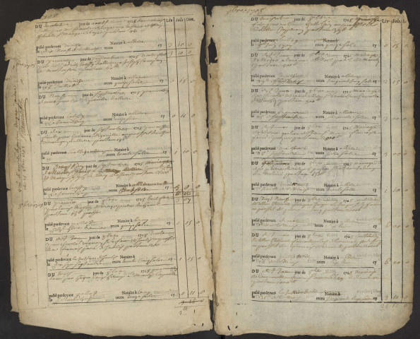 Contrôle des actes du bureau d'Albert pour la période du 5 juillet 1708 au 16 avril 1710