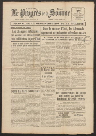 Le Progrès de la Somme, numéro 22916, 12 mars 1943