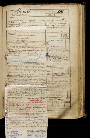 Duval, Emile Florent Jean Baptiste, né le 16 octobre 1889 à Brouchy (Somme), classe 1909, matricule n° 889, Bureau de recrutement de Péronne