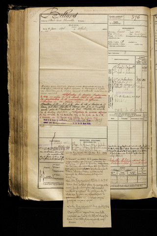 Bellard, Albert Louis Thimothé, né le 11 janvier 1896 à Albert (Somme), classe 1916, matricule n° 376, Bureau de recrutement de Péronne