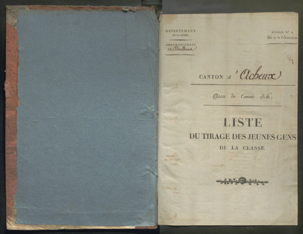 Tirage au sort (arrondissement de Doullens) de la période 1816-1817