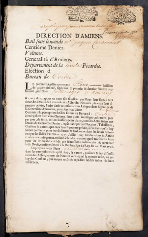 Contrôle des actes du bureau de Corbie pour la période du 8 juin 1730 au 19 mars 1734