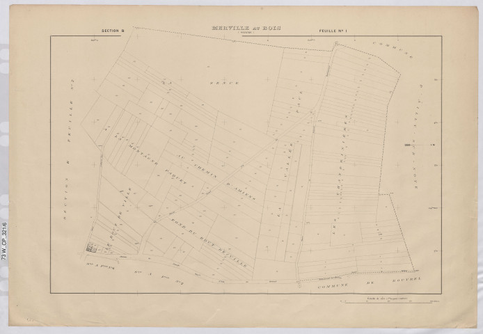 Plan du cadastre rénové - Merville-au-Bois : section B1