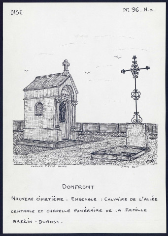 Domfront (Oise) : nouveau cimetière, ensemble calvaire et chapelle funéraires - (Reproduction interdite sans autorisation - © Claude Piette)