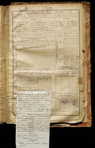 Duvauchelle, Joseph Maurice Gaston, né le 19 mars 1877 à Noyelles-sur-Mer (Somme), classe 1897, matricule n° 964, Bureau de recrutement d'Abbeville