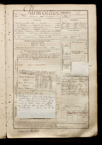 Parmentier, Elie Octave Origène, né le 28 novembre 1876 à Franleu (Somme), classe 1896, matricule n° 637, Bureau de recrutement d'Abbeville