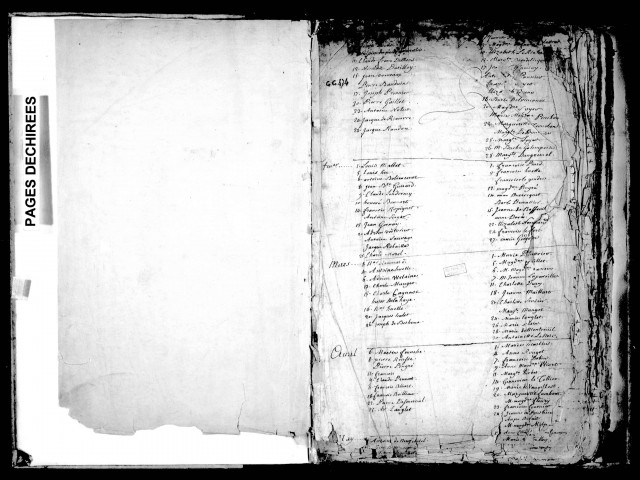 Amiens (Saint-Rémy) : tables alphabétiques des baptêmes (1666-1757)