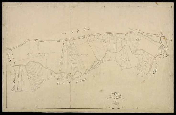 Plan du cadastre napoléonien - Neufmoulin (Neuf-Moulin) : Au-dela de l'Eau, A2