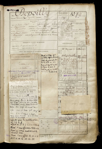 Depoilly, Clément Cyrille, né le 07 juin 1890 à Feuquières-en-Vimeu (Somme), classe 1910, matricule n° 1079, Bureau de recrutement d'Abbeville