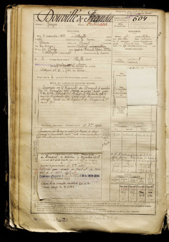 Douville de Franssu, Jacques, né le 08 novembre 1883 à Abbeville (Somme), classe 1903, matricule n° 604, Bureau de recrutement d'Abbeville