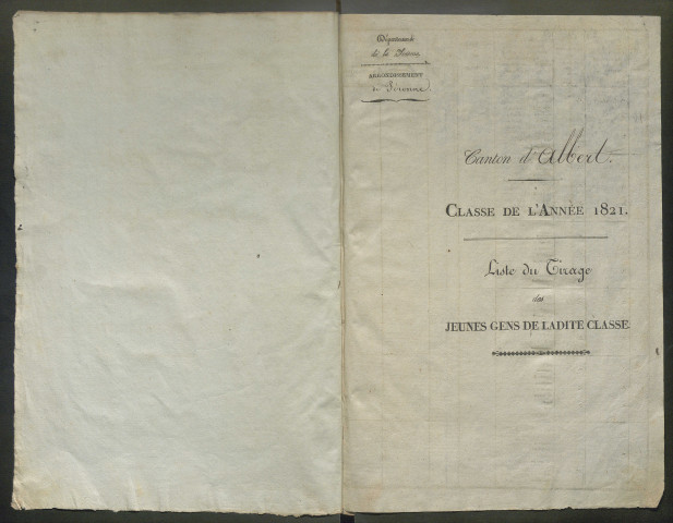 Tirage au sort (arrondissement de Péronne) de l'année 1821