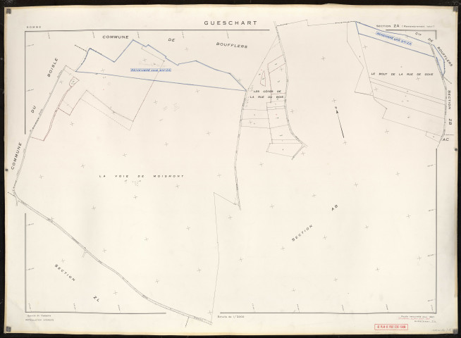 Plan du cadastre rénové - Gueschart : section ZA