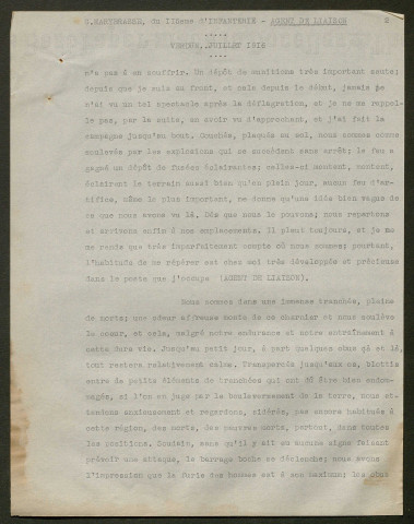 Témoignage de Marybrasse, Georges (Agent de liaison) et correspondance avec Jacques Péricard