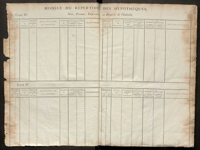 Répertoire des formalités hypothécaires, du 19 ventôse an 10 au 27 germinal an 10, registre n° 021 (Péronne)
