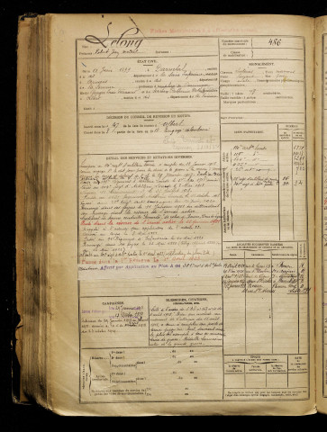 Lelong, Robert Jean Marcel, né le 21 juin 1899 à Darnétal (Seine-Maritime), classe 1919, matricule n° 486, Bureau de recrutement de Péronne