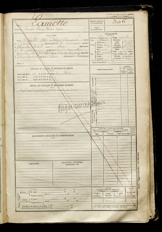 Lamotte, Amédée Fleury Maurice, né le 06 juillet 1901 à Thézy-Glimont (Somme), classe 1921, matricule n° 306, Bureau de recrutement d'Amiens