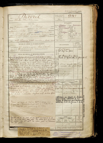 David, Charles Albert Philippe, né le 01 janvier 1901 à Amiens (Somme), classe 1921, matricule n° 941, Bureau de recrutement d'Amiens