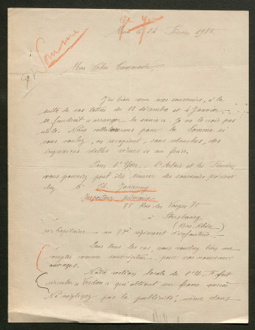 Témoignage de Gary, Louis, J. (sERGENT) et correspondance avec Jacques Péricard