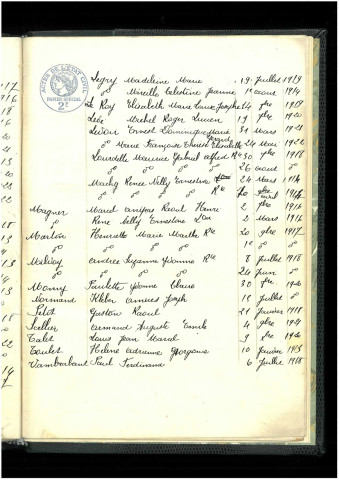 Domqueur : tables décennales des naissances, mariages et décès (1913-1922)