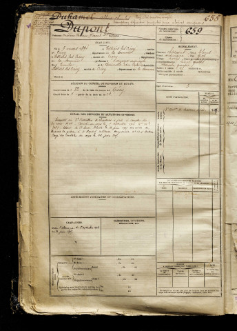 Duhamel, Albert Charles, classe 1914, matricule n° 658, Bureau de recrutement d'Abbeville