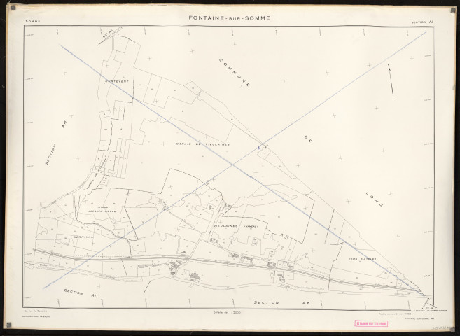 Plan du cadastre rénové - Fontaine-sur-Somme : section AI