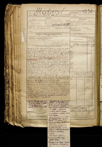 Médard, Maurice Léopold Emmanuel, né le 08 décembre 1897 à Abbeville (Somme), classe 1917, matricule n° 1250, Bureau de recrutement d'Abbeville