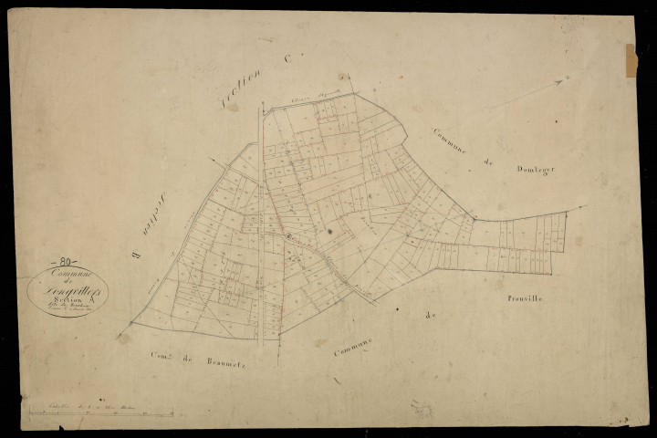 Plan du cadastre napoléonien - Domleger-Longvillers (Longvillers) : Beauhom, A