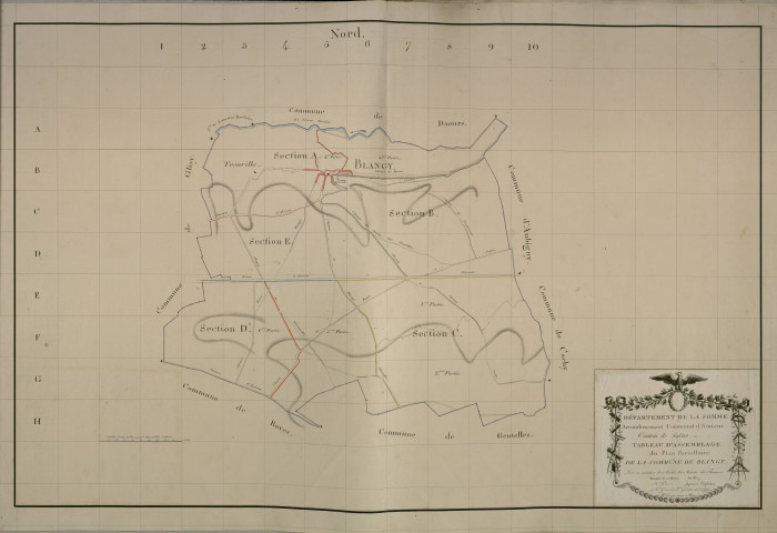 Plan du cadastre napoléonien - Blangy-Tronville (Blangy) : tableau d'assemblage