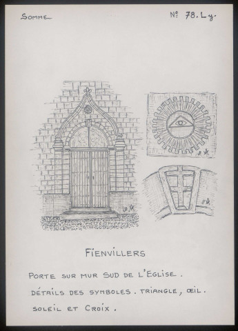 Fienvillers : porte sur mur sud de l'église - (Reproduction interdite sans autorisation - © Claude Piette)