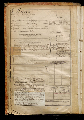 Darras, Jules Jean Baptiste Edouard, né le 09 octobre 1872 à Gézaincourt (Somme), classe 1892, matricule n° 30, Bureau de recrutement d'Abbeville