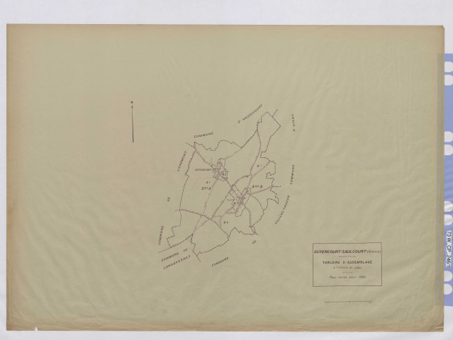 Plan du cadastre rénové - Guyencourt-Saulcourt : tableau d'assemblage (TA)