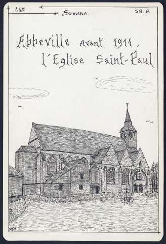 Abbeville avant 1914 : l'église Saint-Paul - (Reproduction interdite sans autorisation - © Claude Piette)