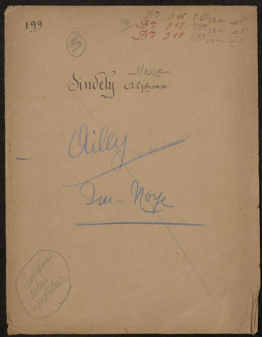 Ailly-sur-Noye. Demande d'indemnisation des dommages de guerre : dossier Sindely-Masse