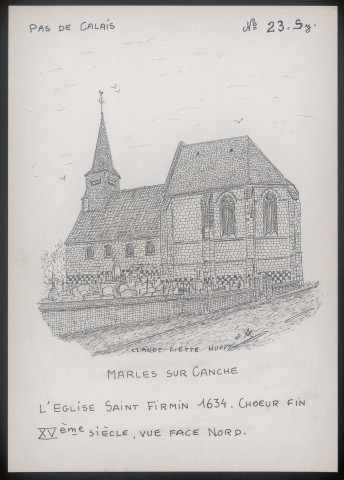 Marles-sur-Canche (Pas-de-Calais) : église Saint-Firmin, vue face nord - (Reproduction interdite sans autorisation - © Claude Piette)