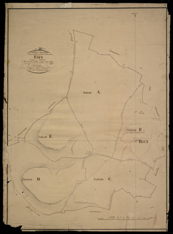 Plan du cadastre napoléonien - Fluy : tableau d'assemblage