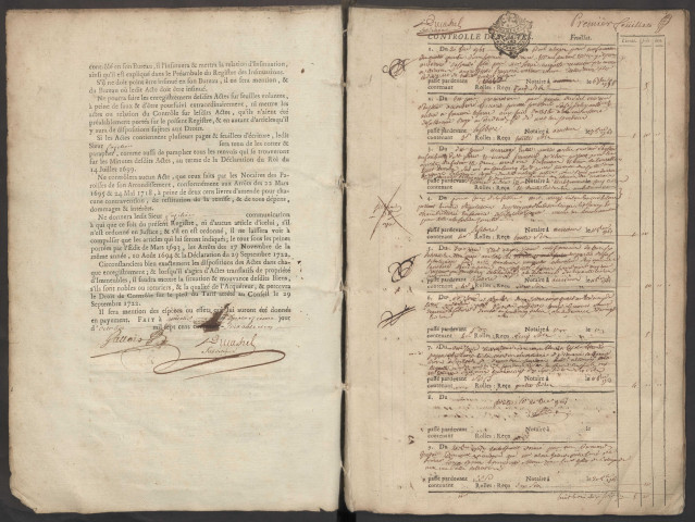 Contrôle des actes du bureau d’Amiens pour la période du 20 octobre 1761 au 30 mars 1762