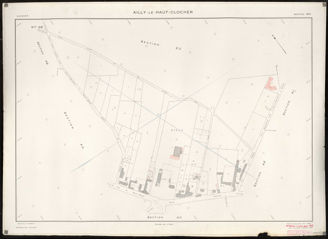 Plan du cadastre rénové - Ailly-le-Haut-Clocher : section AH