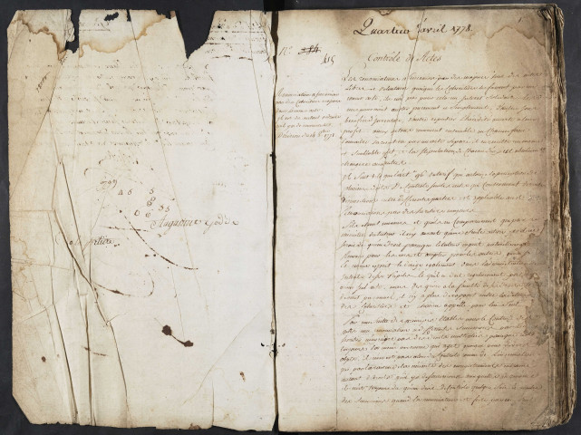 Registre et table des domaines du bureau d’Amiens pour la période 1778-1785