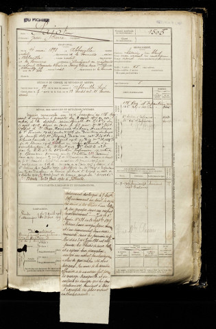 Pajot, Jean Pierre, né le 14 mai 1893 à Abbeville (Somme), classe 1913, matricule n° 1503, Bureau de recrutement d'Abbeville