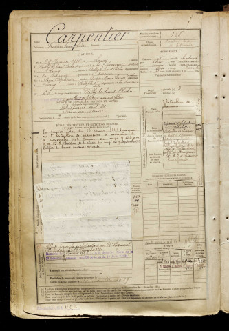 Carpentier, Prosper Henri Léon, né le 29 janvier 1880 à Long (Somme), classe 1900, matricule n° 368, Bureau de recrutement d'Abbeville