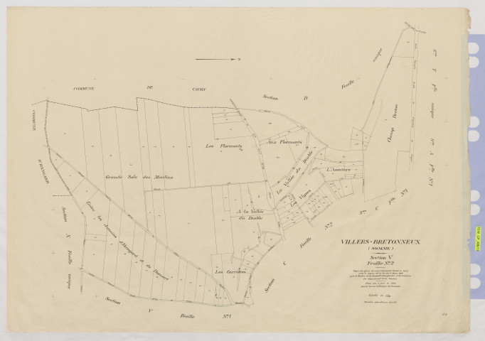 Plan du cadastre rénové - Villers-Bretonneux : section V2