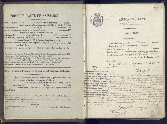 Grand-Laviers : naissances, mariages, décès (1857-1872)