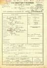 Dinouart, Omer, né le 09 septembre 1888 à Villers-Bretonneux (Somme), classe 1908, matricule n° 772, Bureau de recrutement d'Amiens