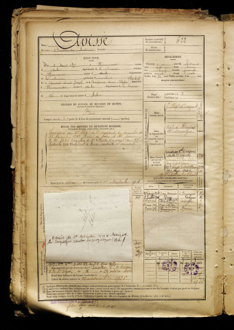Avisse, Constant Antoine, né le 03 mars 1877 à Woincourt (Somme), classe 1897, matricule n° 622, Bureau de recrutement d'Abbeville