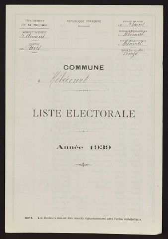Liste électorale : Hébécourt